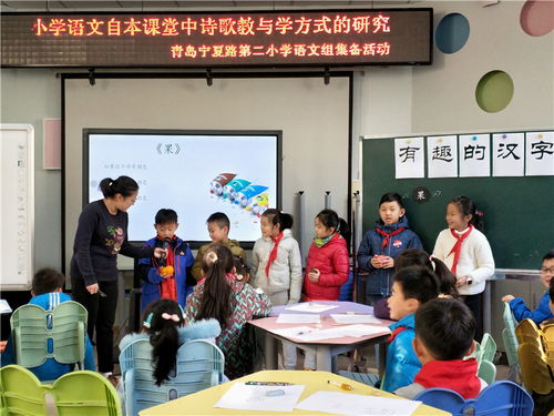 青岛宁夏路第二小学邀请教研员指导 小学语文自本课堂中诗歌教与学方式的研究 语文组集备活动